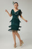 Load image into Gallery viewer, Sparkly Burgundy Bodycon Sequins Flapper Dress with Fringes