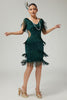 Load image into Gallery viewer, Sparkly Burgundy Bodycon Sequins Flapper Dress with Fringes