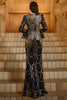 Load image into Gallery viewer, Sparkly Black Golden Mermaid Long Sleeves Sequins Mother of the Bride Dress