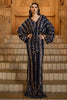 Load image into Gallery viewer, Sparkly Navy Sequins Sheath V-Neck Long Sleeves Mother of the Bride Dress