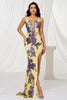 Load image into Gallery viewer, Sparkly Yellow Mermaid Floral Long Prom Dress with Slit