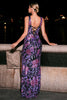 Load image into Gallery viewer, Sparkly Purple Mermaid Scoop Neck Long Prom Dress with Slit