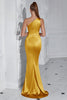 Load image into Gallery viewer, Burgundy One Shoulder Mermaid Maxi Prom Dress with Slit