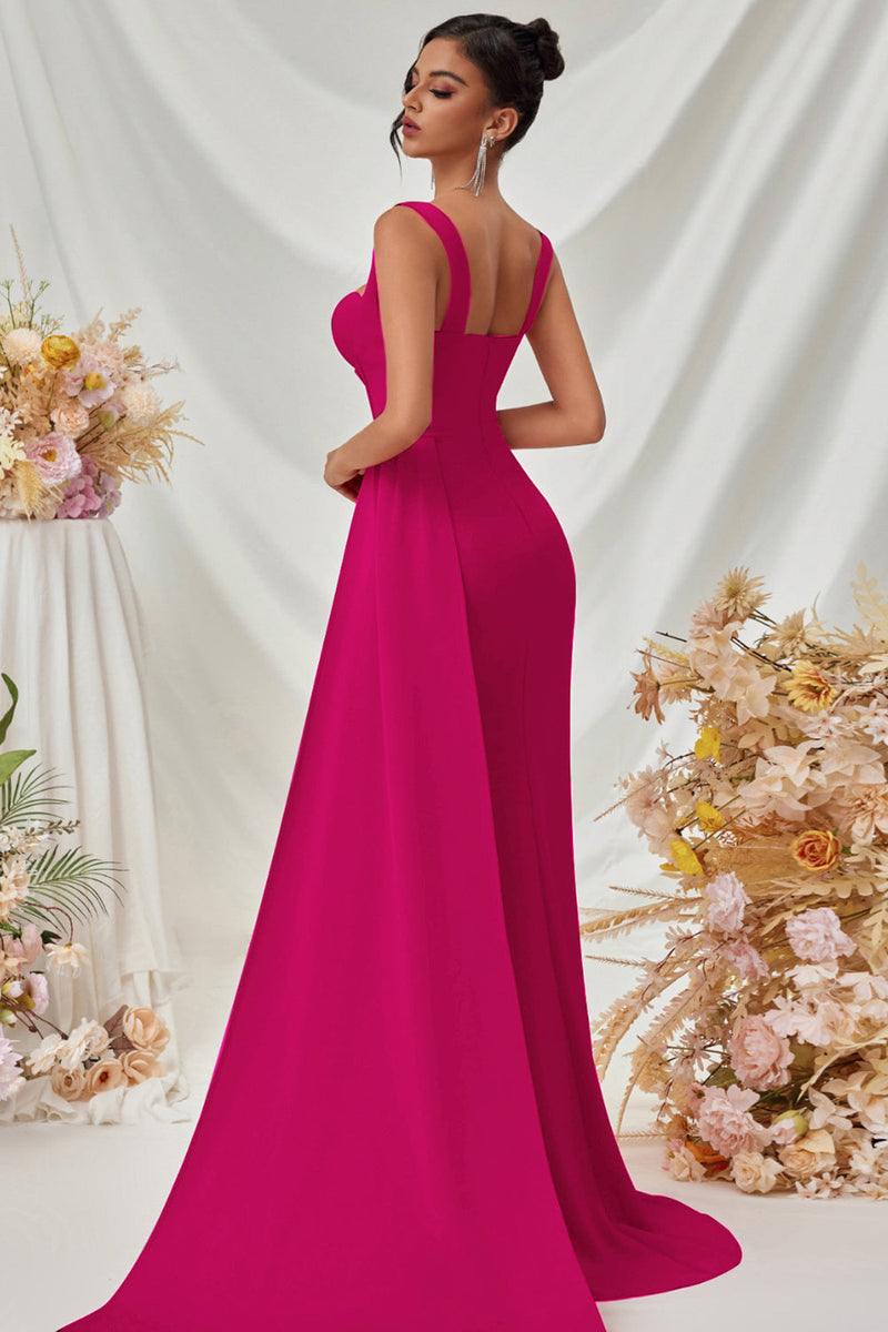 Load image into Gallery viewer, Simple Black Long Mermaid Prom Dress with Side Cape
