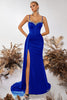 Load image into Gallery viewer, Sparkly Black Mermaid Spaghetti Straps Maxi Prom Dress with Side Cape