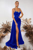 Load image into Gallery viewer, Sparkly Black Mermaid Spaghetti Straps Maxi Prom Dress with Side Cape
