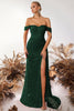 Load image into Gallery viewer, Sparkly Burgundy Corset Off the Shoulder Long Sequin Prom Dress with Slit