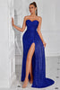Load image into Gallery viewer, Sparkly Burgundy Sweetheart Long Sequin Prom Dress with Side Cape