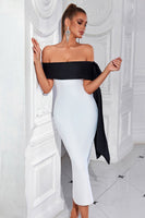 Load image into Gallery viewer, White Mermaid Off the Shoulder Prom Dress with Slit