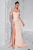 Load image into Gallery viewer, Blush Mermaid Off the Shoulder Long Corset Prom Dress with Slit
