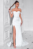 Load image into Gallery viewer, Blush Mermaid Off the Shoulder Long Corset Prom Dress with Slit
