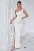 Load image into Gallery viewer, Black Ruffled One Shoulder Mermaid Long Prom Dress with Slit