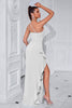 Load image into Gallery viewer, Black Ruffled One Shoulder Mermaid Long Prom Dress with Slit