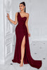 Load image into Gallery viewer, Black One Shoulder Mermaid Ruched Long Prom Dress with Slit