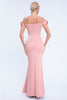 Load image into Gallery viewer, Blush Off The Shoulder Mermaid Long Prom Dress with 3D Flowers