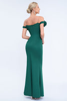Load image into Gallery viewer, Blush Off The Shoulder Mermaid Long Prom Dress with 3D Flowers