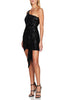 Load image into Gallery viewer, Sparkly Champagne One Shoulder Tight Short Prom Dress with Sash