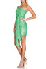 Load image into Gallery viewer, Sparkly Champagne One Shoulder Tight Short Prom Dress with Sash