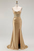 Load image into Gallery viewer, Sparkly Navy Satin Maxi Mermaid Corset Prom Dress with Beading