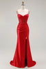 Load image into Gallery viewer, Sparkly Navy Satin Maxi Mermaid Corset Prom Dress with Beading
