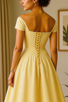 Load image into Gallery viewer, Sparkly Daffodil Mid-Calf Sequin Mother of the Bride Dress