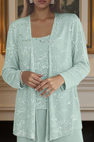 Load image into Gallery viewer, Sparkly 3 Piece Olive Long Sequin Mother of the Bride Pant Suits with Jacket
