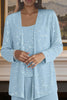 Load image into Gallery viewer, Sparkly 3 Piece Olive Long Sequin Mother of the Bride Pant Suits with Jacket