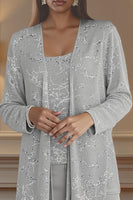 Load image into Gallery viewer, Sparkly 3 Piece Olive Long Sequin Mother of the Bride Pant Suits with Jacket