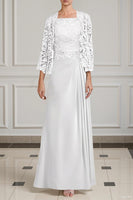 Load image into Gallery viewer, 2 Piece Peacock Green A Line Long Mother of the Bride Dress with Lace