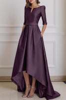 Load image into Gallery viewer, Light Blue High Low A Line Mother of the Bride Dress with Sleeves