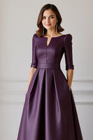 Load image into Gallery viewer, Light Blue High Low A Line Mother of the Bride Dress with Sleeves