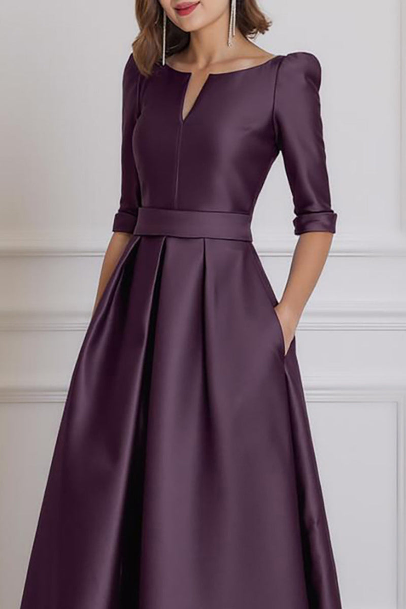 Load image into Gallery viewer, Light Blue High Low A Line Mother of the Bride Dress with Sleeves