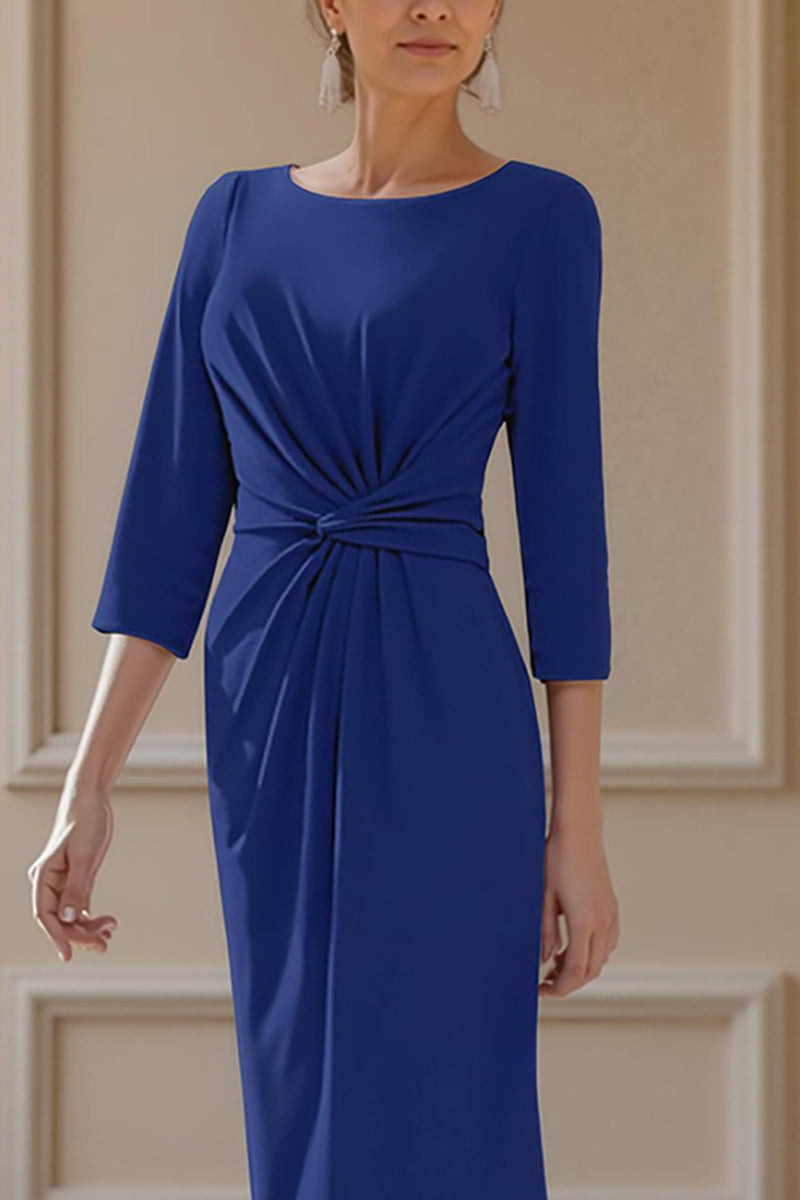 Load image into Gallery viewer, Lilac Ankle Length Ruched Mother of the Bride Dress with Feathers