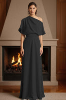 Load image into Gallery viewer, Yellow One Shoulder Floor-Length Ruched Mother of the Bride Dress