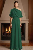 Load image into Gallery viewer, Yellow One Shoulder Floor-Length Ruched Mother of the Bride Dress