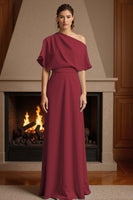 Load image into Gallery viewer, Yellow One Shoulder Floor-Length Ruched Mother of the Bride Dress