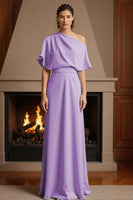 Load image into Gallery viewer, Yellow One Shoulder Floor-Length Ruched Mother of the Bride Dress