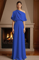 Load image into Gallery viewer, Yellow One Shoulder Floor-Length Ruched Mother of the Bride Dress