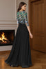 Load image into Gallery viewer, Sparkly Black Long Beaded Mother of the Bride Jumpsuit with Cape