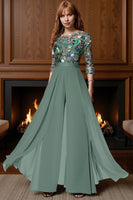 Load image into Gallery viewer, Sparkly Black Long Beaded Mother of the Bride Jumpsuit with Cape