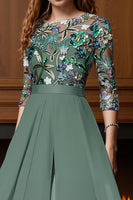 Load image into Gallery viewer, Sparkly Black Long Beaded Mother of the Bride Jumpsuit with Cape