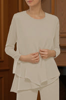 Load image into Gallery viewer, 3 Piece Black Long Sleeves Mother of the Bride Pant Suits with Sleeves