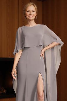 Dusk Long Sheath Mother of the Bride Dress with Slit