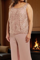 Load image into Gallery viewer, 3 Piece Dusty Rose Plus Size Long Mother of the Bride Dress with Jacket