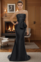 Load image into Gallery viewer, Silver Strapless Mermaid Long Mother of the Bride Dress
