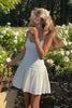 Load image into Gallery viewer, White A Line Spaghetti Straps Mini Birthday Dress