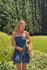 Load image into Gallery viewer, Navy Polka Dots Tiered A Line Mini Birthday Dress with Ruffles