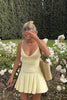 Load image into Gallery viewer, Yellow A Line Spaghetti Straps Mini Birthday Dress
