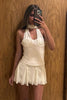 Load image into Gallery viewer, White Bodycon Halter Mini Birthday Dress