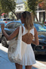 Load image into Gallery viewer, White Square Neck A Line Mini Birthday Dress